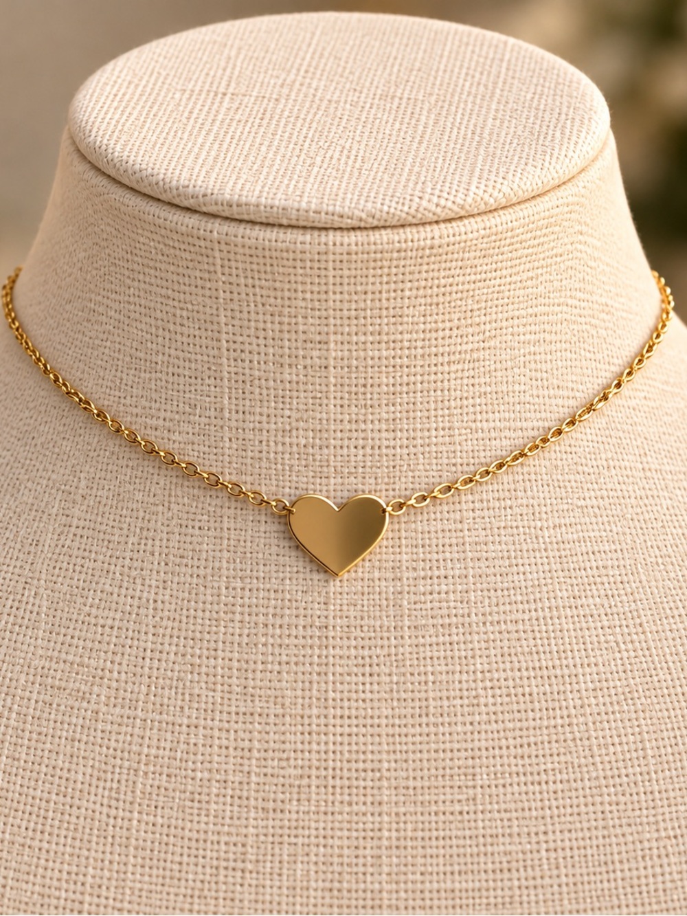 Francesca's Collections Gold Heart Choker Necklace